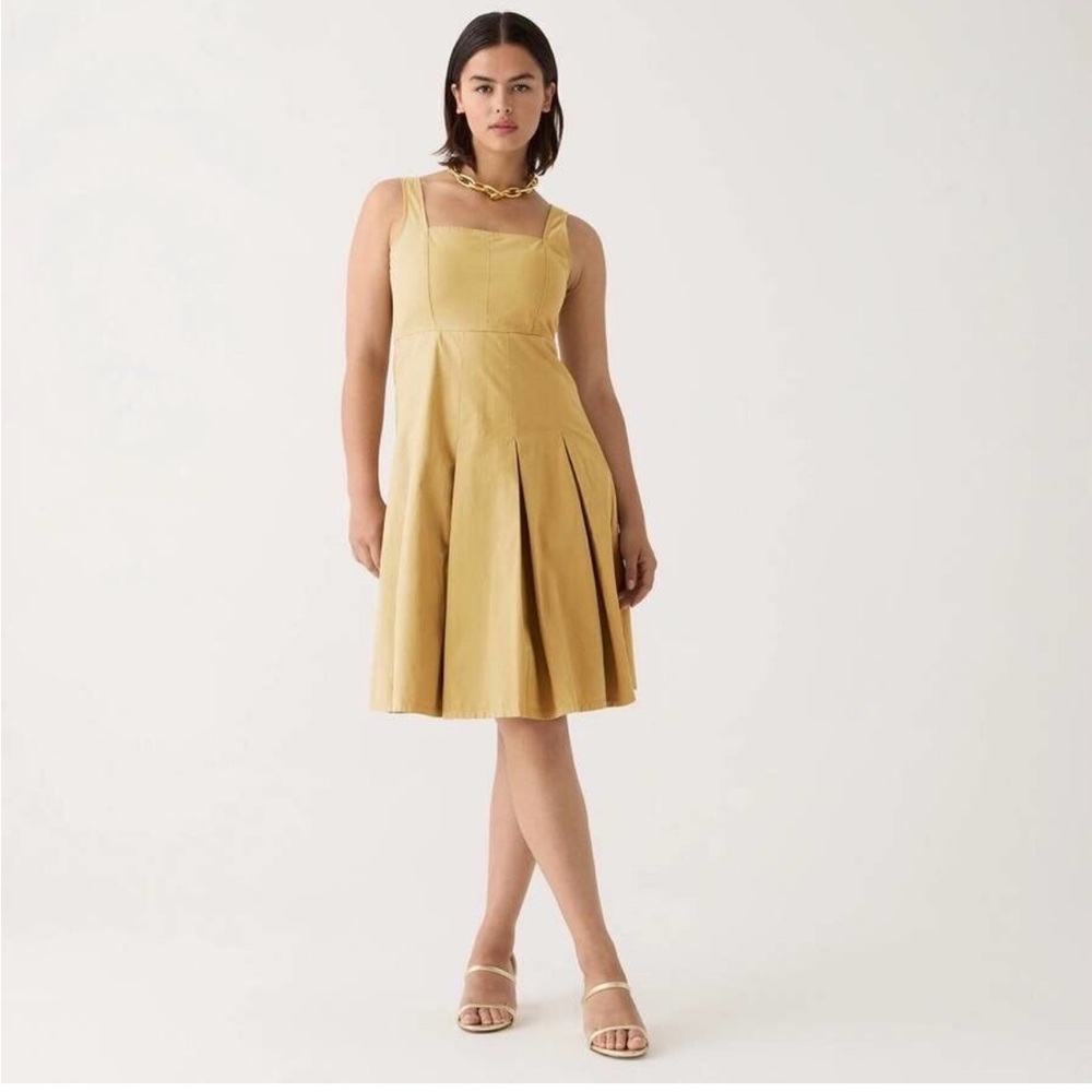 J Crew Pleated A-line Chino dress